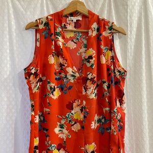 Red floral tank top